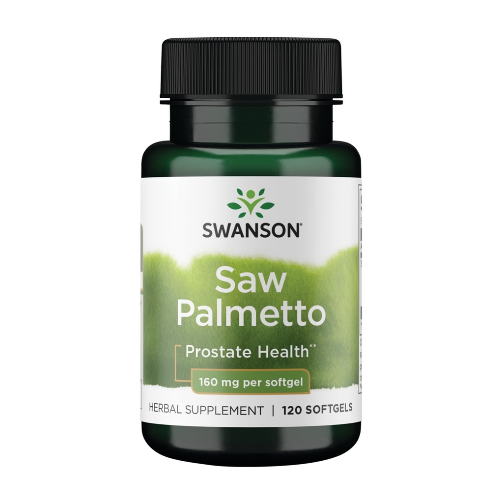 Swanson Saw Palmetto Hommes Prostate Health Hormone Support Urinaire Santé 160 Milligrammes 120 Sgels