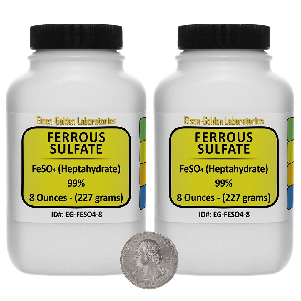 Sulfate de fer [FeSO4] 99% ACS grade poudre 1 Lb dans deux bouteilles de l'espace-saver