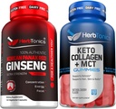 Panax Rouge Coréen Ginseng 1500mg - Ginseng à haute puissance pour l'énergie, la performance et le soutien immunitaire pour les hommes et les femmes - Gummies kéto avec MCT + collagène
