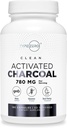 Type Zero Activated Charcoal Capsules (180 Count) - 60 Servings, 780mg Per Serving, from Coconut Shell, Non-GMO, Gluten-Free