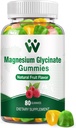 Glycinat de magnésium pour les adultes - Supplément de potassium de magnésium sans sucre pour calmer l'humeur, les muscles, les os et le soutien énergétique, 80 Gommies