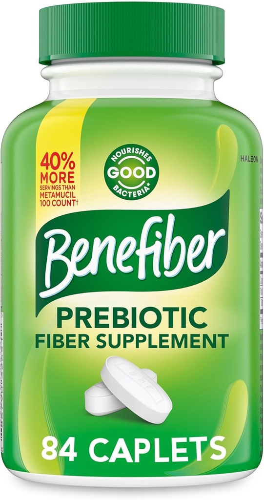 Caplets de supplément de fibre prébiotique Benefiber, 84 Compte