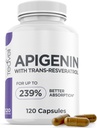 Advanced Apigenin Supplement with Resveratrol for Superior Bioavailability– 50mg Apigenin for Sleep Support Without Melatonin- Complements Magnesium Threonate, L Theanine- 120 Capsules, Vegan Friendly