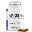 Supplément Apigenin avancé avec resvératrol pour la biodisponibilité supérieure – 50mg Apigenin pour le soutien du sommeil sans mélatonine- Compléments Thréonate de magnésium, L Theanine- 120 Capsules, Vegan Friendly