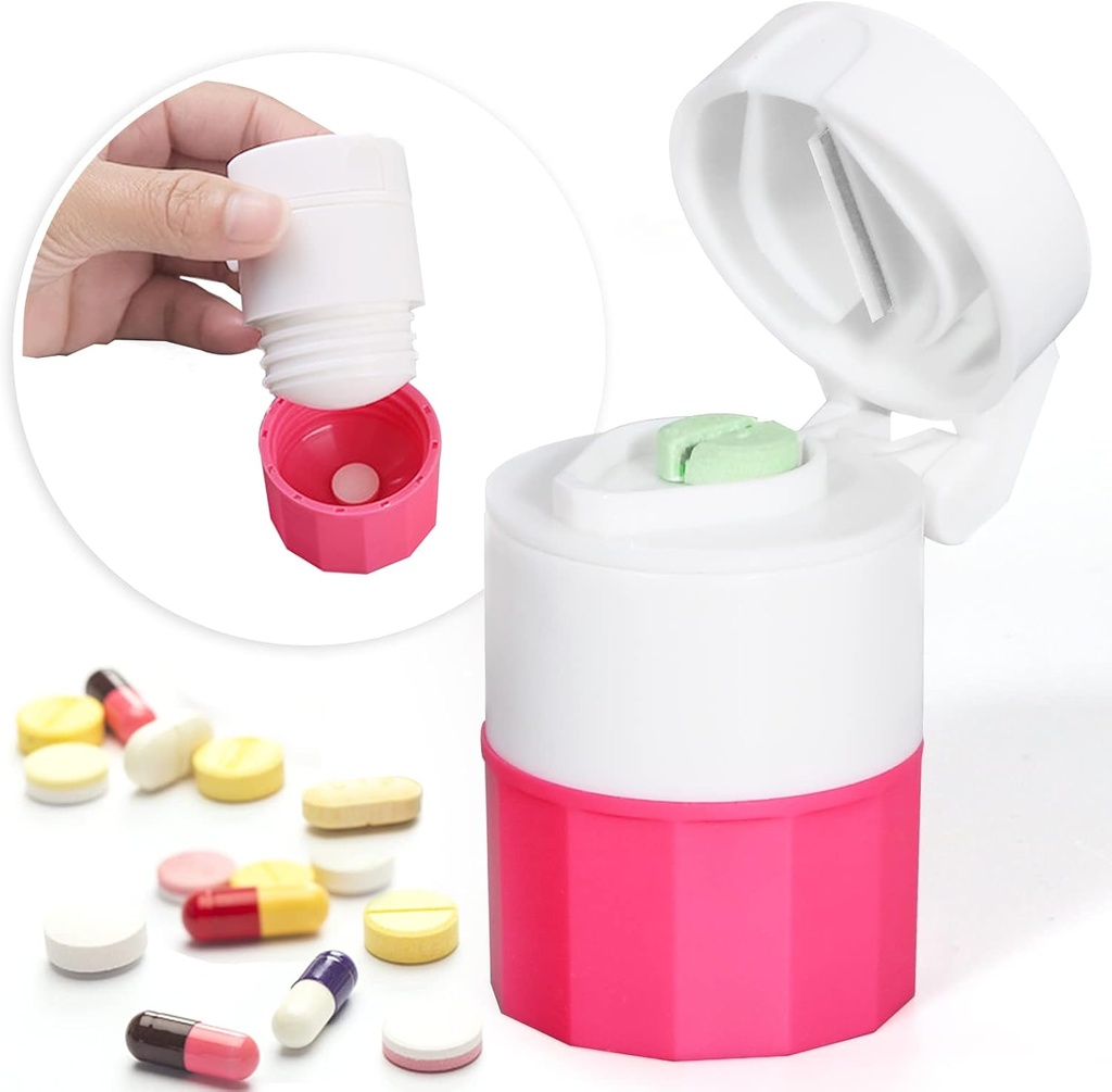 Broyeur et broyeur multifonctions pour petits comprimés, poudre fine, coupe à pilules de voyage avec tasse et rangement