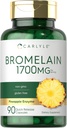 Carlyle Bromelain 1700 mg | 90 Capsules | Pineapple Enzyme Supplement | Non-GMO and Gluten Free