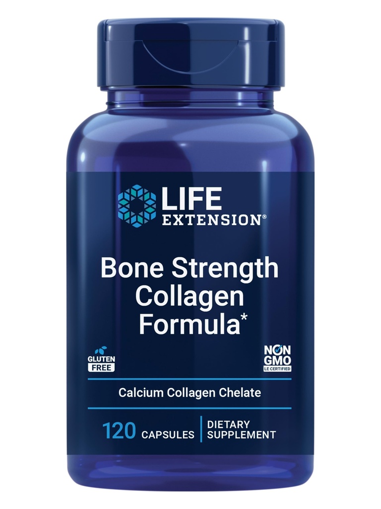 Prolongation de la durée de vie Formule de collagène de résistance aux os, chélate de collagène de calcium, fructoborate de calcium, vitamine D3, citrate de magnésium, silicone, bore, sans gluten, sans OGM, 120 capsules