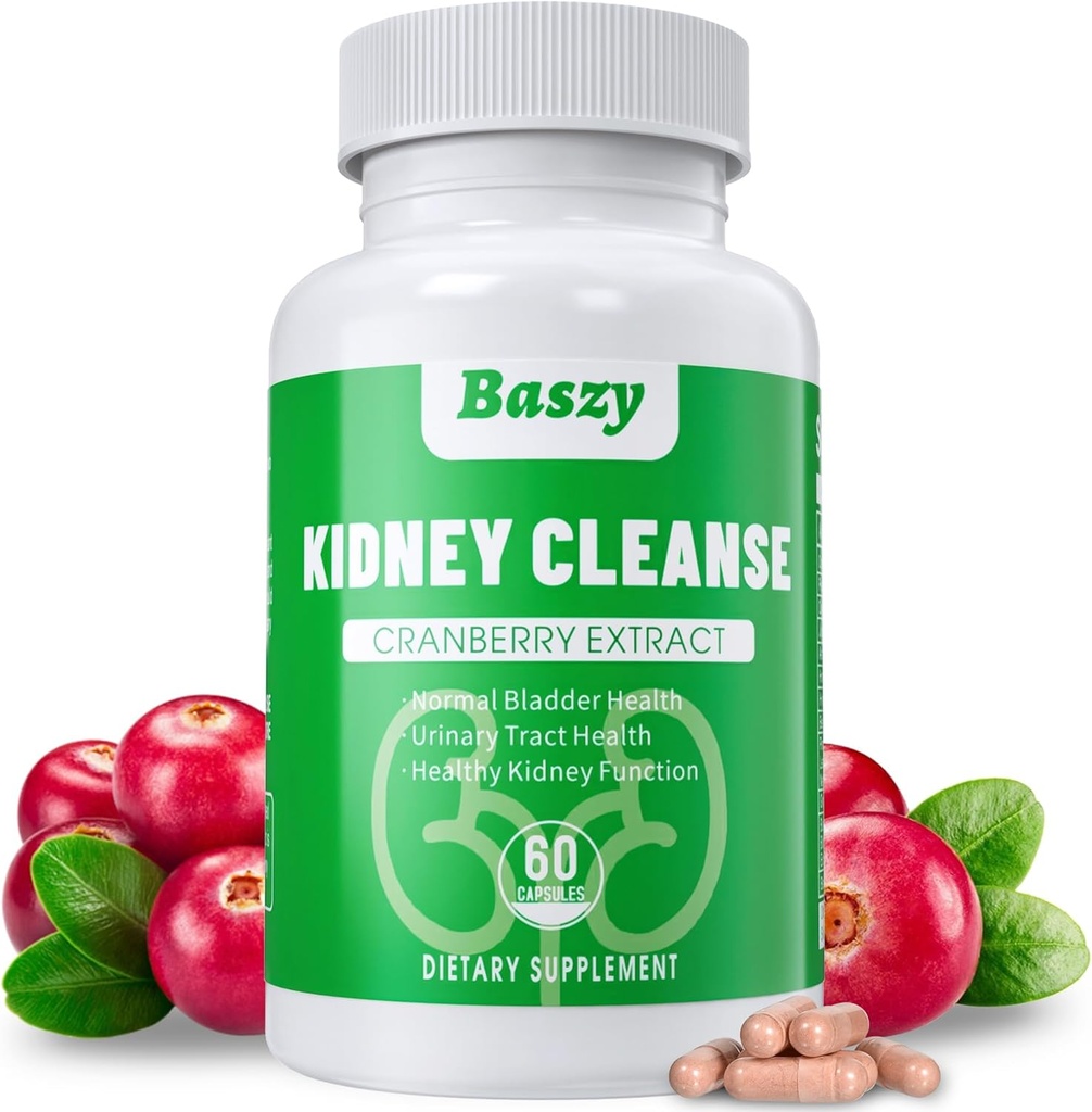 Kidney Cleanse Detox & Repair | Extra Strength 50:1 Cranberry Extract | 22-in-1 Kidney Health Supplement | Kidney Support Formula for Kidney Restore | Kidney Detox and Bladder Health