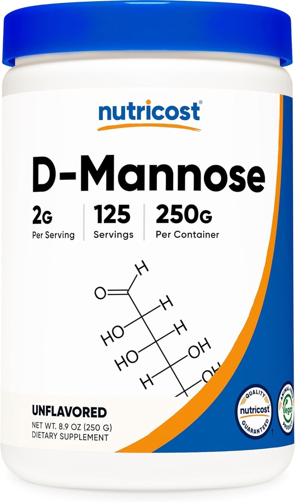 Nutricost D-Mannose en poudre 250 grammes - Sans OGM et sans gluten
