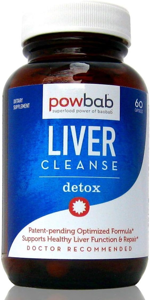 powbab foie nettoyer désintoxication. #1 Patent-Pending Formule de réparation optimisée. Foie Md Focus Recherche avec Baobab biologique, poudre de racine de betterave, et Goji. Beats Thistle de lait Silymarin & Dandelion (60 Capsules)