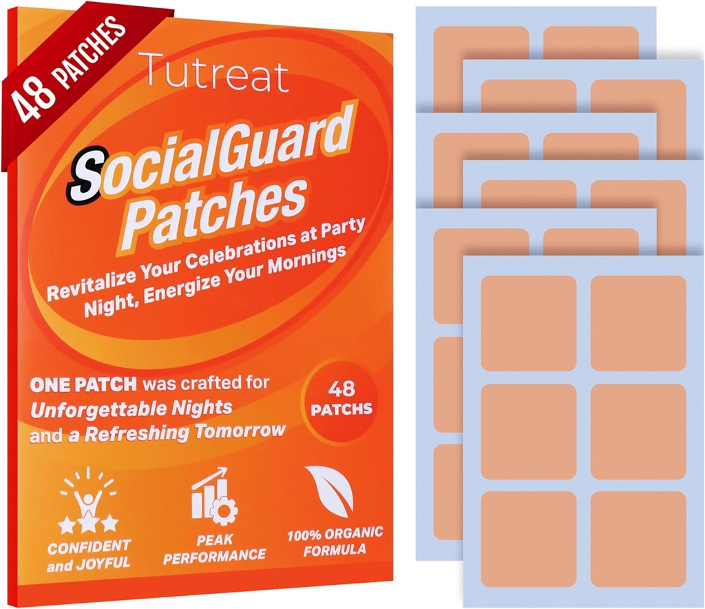 48-Pack SocialGuard Party Recovery Patches: Kit de lot essentiel pour week-end soirées de fête - Idéal pour les femmes Hommes Amis Famille (1Box)
