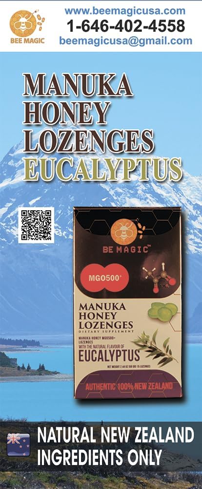 Manuka Miel + Eucalyptus Lozenges, 15 gouttes