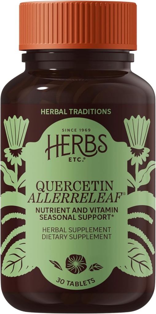 Herbs, Etc. Allergy ReLeaf System - Supplément de désagrément saisonnier - Fournit un soutien pour les yeux éternuer et démangeaisons - Supporte la fonction Sinus - 30 Softgels (30 portions)