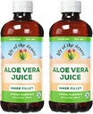 Lily Of The Desert Organic Aloe Vera Juice 2-Pack – Filet intérieur, Gut naturel et soutien digestif, Relief de l'estomac, 32 Fl Oz Ea