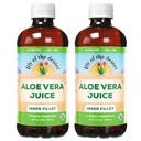 Lily Of The Desert Organic Aloe Vera Juice 2-Pack – Filet intérieur, Gut naturel et soutien digestif, Relief de l'estomac, 32 Fl Oz Ea
