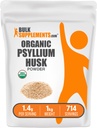 BulkSupplements.com Poudre de musc de Psyllium organique - Poudre de musc de Psyllium pour cuisson, Supplément de fibre - Sans gluten, 1,4g par portion, 1kg (2,2 lbs) (paquet de 1)