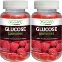 Gummes de glucose YUM-V – Gummes à croquer Glucose à action rapide – Grande dégustation – Sans gluten, végétalien, non OGM – Arôme naturel des baies – 60 Gummes à croquer pour adultes et enfants (paquet de 2)