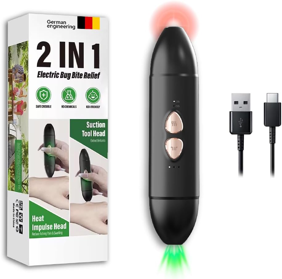 Insect Bite Relief Pen – Chemical-Free Heat Therapy for Mosquito Bites & Bee Stings | Portable, Reusable & Kids-Safe | Instant Itch & Swelling Relief
