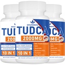 2000mg Tudca supplément de soutien du foie, Tudca sel bile avec chardon et NAC, 180 capsules pendant 90 jours, soutien du foie, désintoxication, système immunitaire