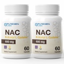 Puregen Labs N-acétyl-L-Cysteine (NAC) 600mg, Soutiens immunitaire, respiratoire, santé du foie, NAC 600 mg, Potent antioxydant Support, radicaux libres, Facile à absorber - Total 120 Capsules de Veggie