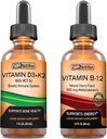 SBR Nutrition D3+K2 et B12 Bundle Vitamine D3K2 (MK7) gouttes liquides, menthe poivrée 1 oz.