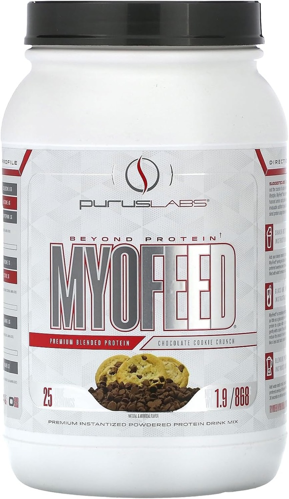 Purus Labs Myofeed Protéines mélangées : Ultra Filtré Isolé et concentré : 25 portions (Crunch à biscuits chocolatés)