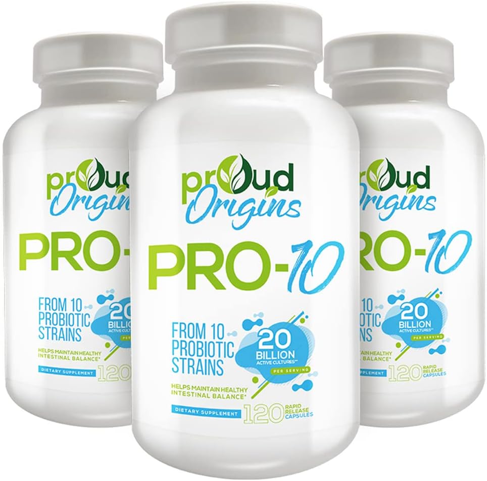 Pro-10, Probiotique 20 milliards, 120 capsules, boîte de 3