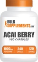 BulkSupplements.com Capsules de baies d'açai - Supplément de baies d'açai, pour support immunitaire, Extrait de baies d'açai 1000mg - Sans gluten, 2 capsules par portion, 240 Nombre (paquet de 1)