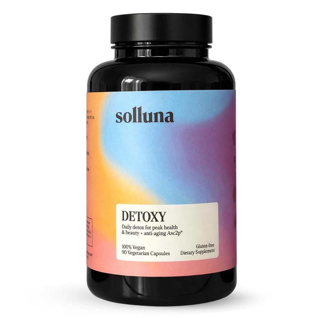 Solluna by Kimberly Snyder Oxygenated Magnesium Colon Cleanse with Asc2P — Gentle Detoxification and Bloating Relief — Fast Acting, Non-Laxative Detox for Digestive Health (90CT) Vegan & Non-GMO