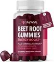 Gommies de racines de betterave avec COQ10 et grenade - Supplément à l'oxyde nitrique pour les hommes et les femmes - Beetroot pour l'endurance, la performance, la récupération - végétalien, non-OGM, sans gluten - mélange d'arôme de baie, 60 comte