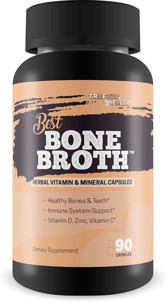 Best Bone Broth Capsules - Bone Health & Immunity Supplement - Bone Broth Powder Capsules alternatives - Bone Health Suppléments Femmes Plus de 50 et Bone Health Suppléments pour les hommes - Vitamine D Bone Health