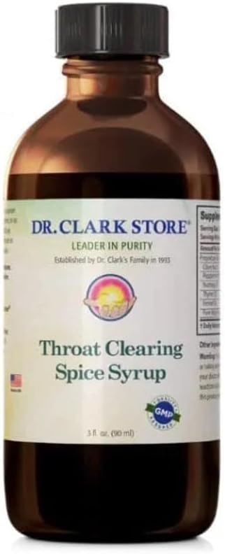 Dr Clark Store Sirop de toux naturelle – Relief de la gorge à base de plantes, 3 Fl Oz, traitement apaisant de la toux