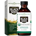 Mère Nature USDA Huile de Graine Noire Bio – Cold Pressed, Unrefined & Vegan Nigella Sativa, High Thymoquinone (2%+), Omega 3 6 9 pour Immune, Soutien articulaire et cardiaque, Cheveux et peau, Non-OGM, 16oz