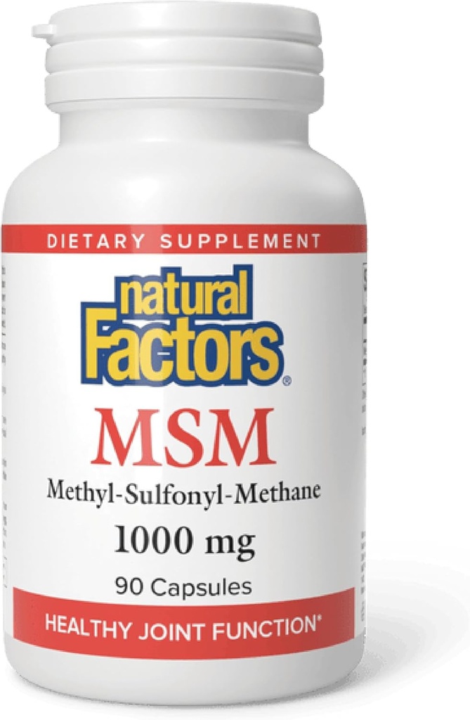 Facteurs naturels, MSM, soutient des articulations saines, cheveux, peau et ongles, 90 capsules