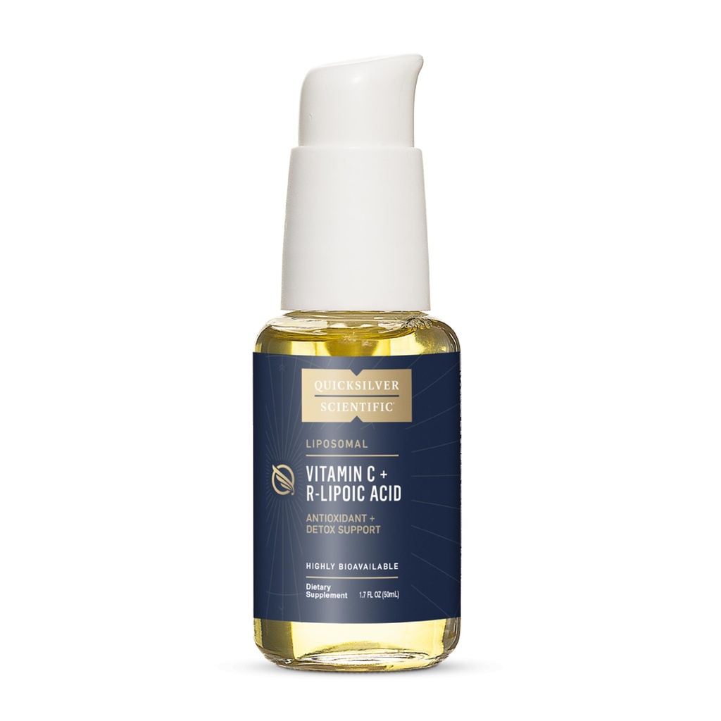 Quicksilver Scientific Vitamine C + R Acides lipoïques - Vitamine Liposomique C avec RLA - Antioxydant, Detox & Supplément de soutien immunitaire - avec absorption supérieure (50 ml)