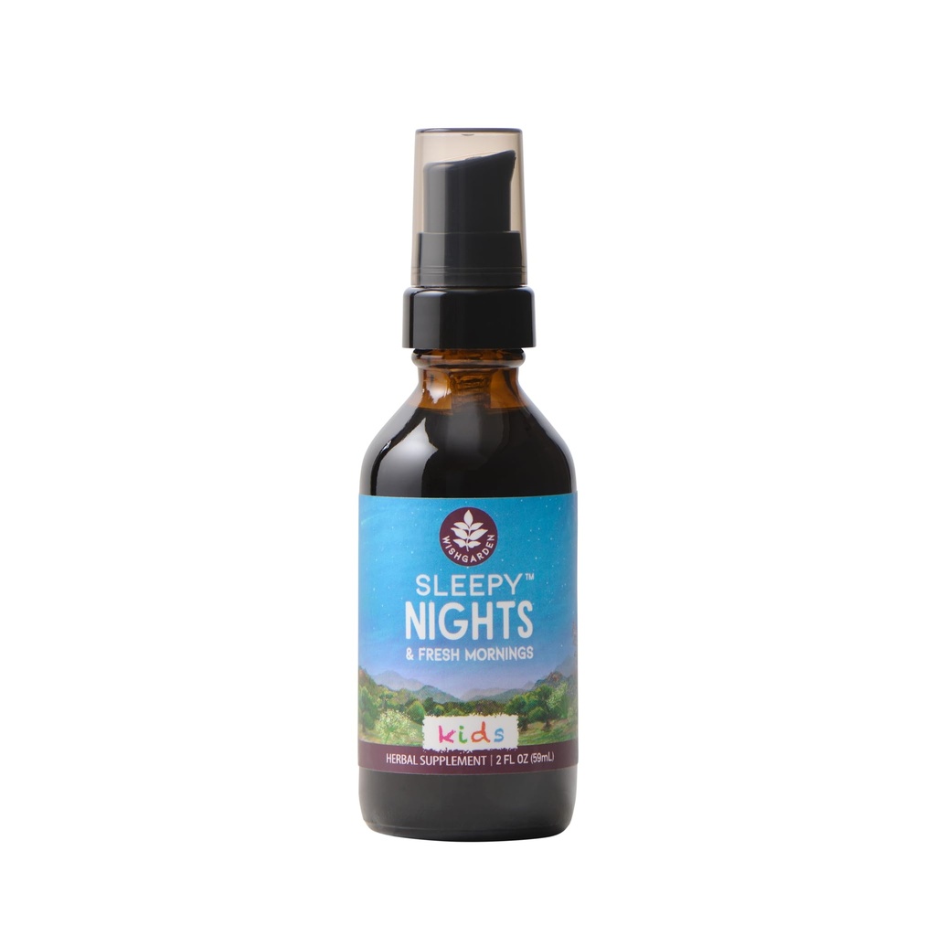 WishJarden Herbs Nuits somnolentes pour les enfants - All-Natural Herbal aide au sommeil Teinture sans mélatonine, complément de sommeil biologique avec Passionflower & Scullcap, soutient un sommeil profond sûr et reposant, 2oz