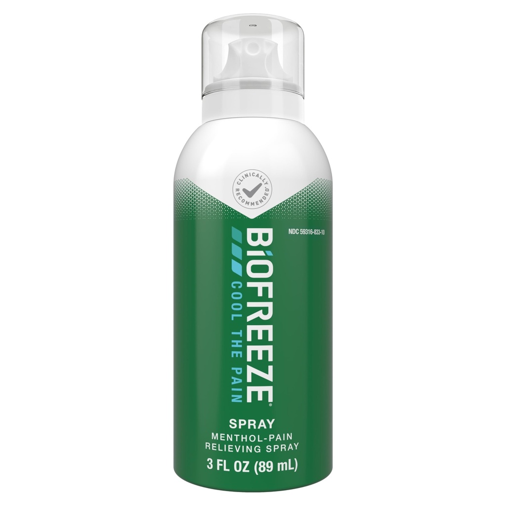 Vaporisateur de menthol biogel 3 FL OZ Aérosol incolore pour soulager la douleur associée aux muscles douloureux, à l'arthrite, aux maux de dos simples et à la douleur articulaire
