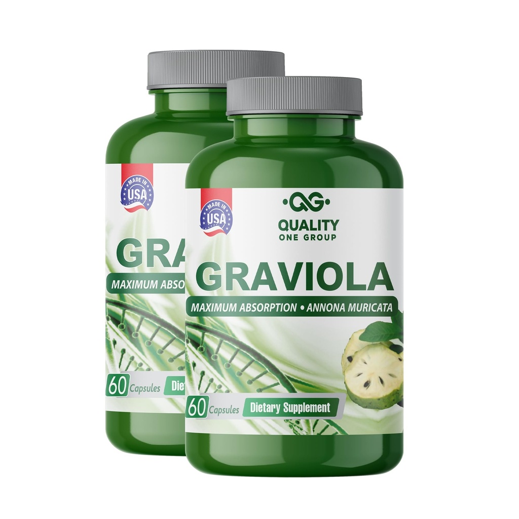 GRAVIOLA MAX - Supplément extrait de gravola - Sourop (Annona muricata) -Immune System Booster & Antioxydants dans chaque gélule de gravola pure (2 unités)
