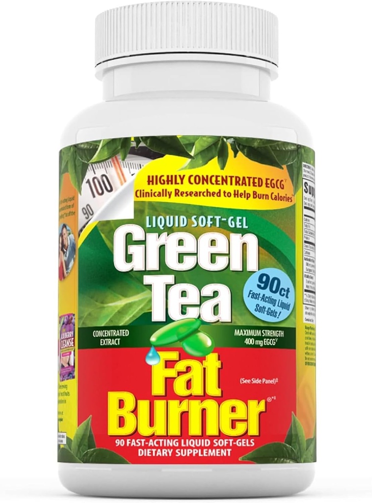 Applied Nutrition Green Tea Fat Burner - 90 Liquid Soft-Gels - Augmente la combustion de calories et des fournitures puissants antioxydants - 45 Total des portions