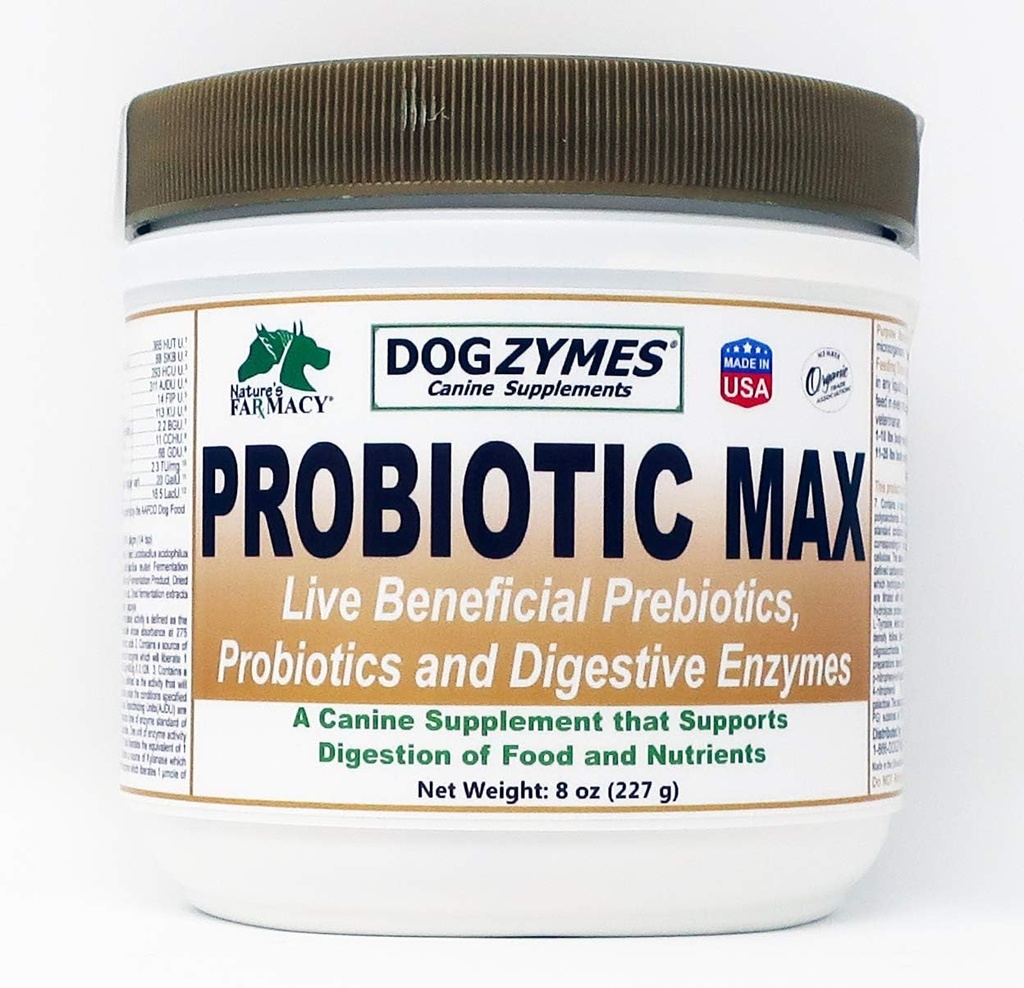 Dogzymes Probiotic Max -10 Billion CFU's Probiotics, Prebiotics, Digestive Enzymes - (8 Ounce)