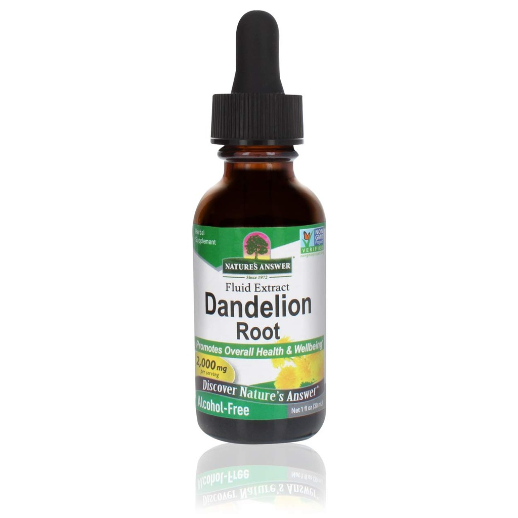 Nature's Answer Alcohol Free Dandelion Root Extract 1 Fluid Ounce | Promotes Overall Wellness | Non GMO | Cruelty Free | Made in The USA