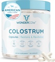 WONDERCOW Capsules Colostrum Supplément pour la santé de Gut, le soutien immunitaire, la récupération musculaire et le bien-être