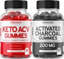 Gummies Keto ACV (60 comte) Formule avancée de perte de poids et Gummies charbonnières activées (60 comte) Détox santé & nettoyage support - Formulé à partir de coquilles de noix de coco biologiques - Non OGM, végétalien & USA Made