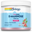 SOLARAY D-Mannose avec CranActin Cranberry AF Extract Powder, 2000 mg, 400 mg d'extrait de canneberge, Healthy Urinary Tract Support, Saveurs naturelles organiques, 30 portions, 8 oz