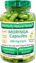 150 gélules de Moringa fabriquées avec de la poudre de feuille de Moringa biologique certifiée USDA, poids net de 500mg par gélule