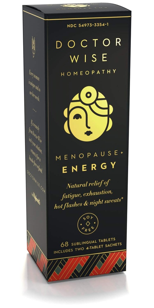 Hyland's Ménopause Natural Homeopathical Relief of Fatigue, Épuisement, Flashs chauds et Sueurs de nuit, Docteur Wise Ménopause Energy, 68 comprimés à dissolution rapide