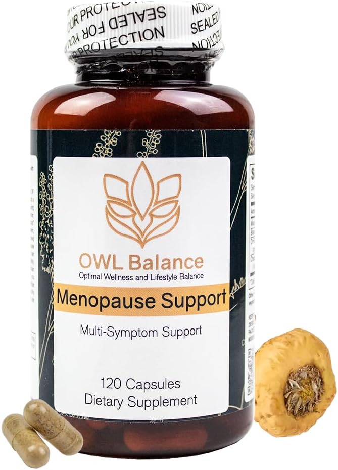 Soutien à la ménopause pour les femmes - Ménopause + Relief périménopause pour les flashs chauds, faible énergie, soutien hormonal - 120 capsules à base de plantes