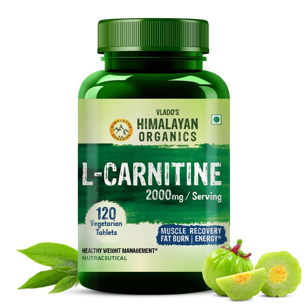 Himalayan Organics L-Carnitine L-Tartrate avec extrait de thé vert 2000 Mg. Gestion du poids sain.
