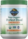 Jardin de la vie Raw Organic Perfect Food Energizer Juiced Green Superfood Poudre - Yerba Mate grenade, 30 portions, Green Superfood Poudre et probiotiques, Sans gluten aliments entiers suppléments verts