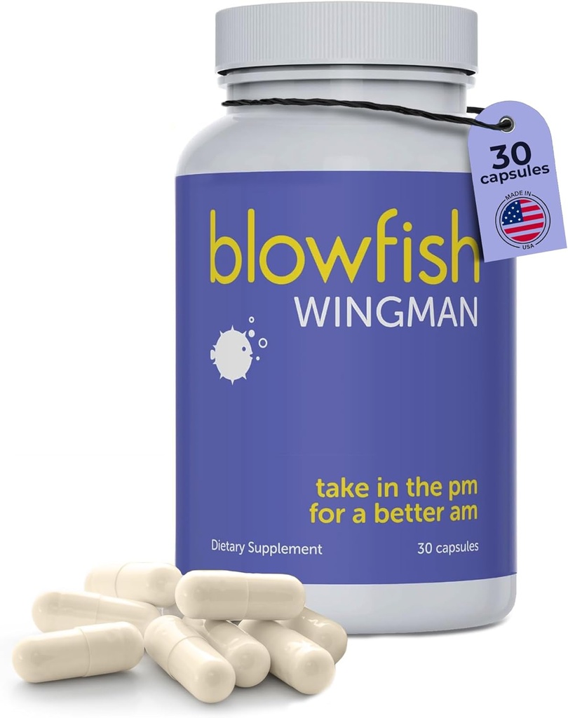 Wingman d'aiguillage de poisson de Blowfish se sent mieux après avoir bu avec DHM, L-Cysteine, et électrolytes.